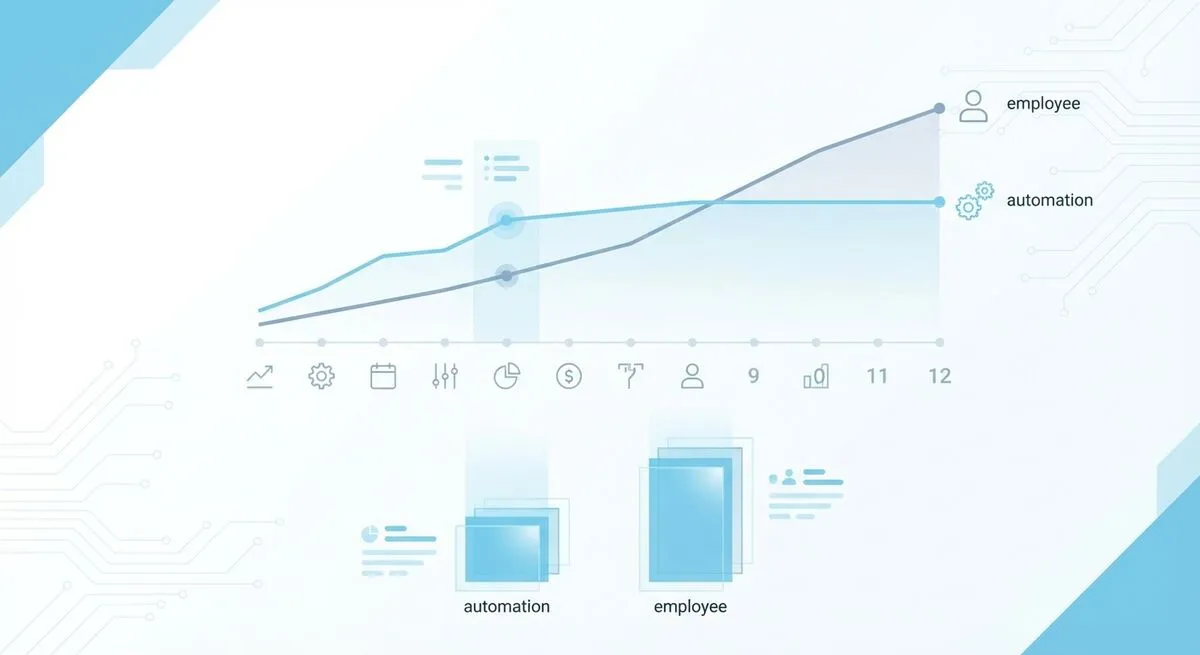 כלכליות אוטומציה עסקית לעומת כוח אדם