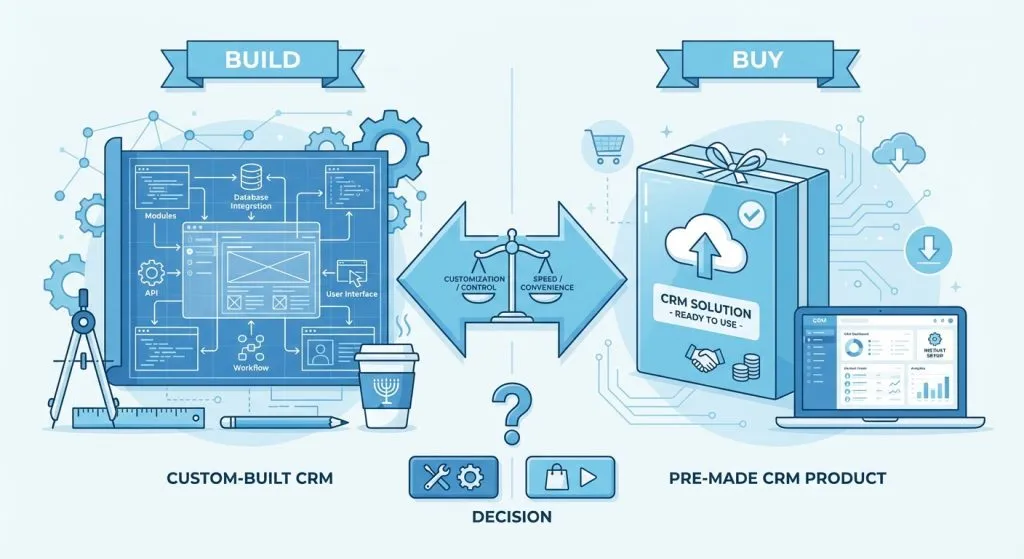 CRM מותאם לעומת מוכן