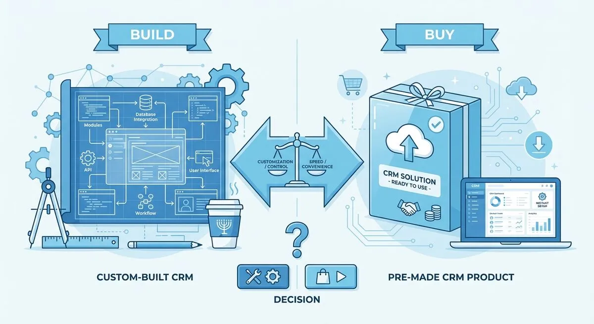 CRM מותאם אישית מול מערכת מוכנה