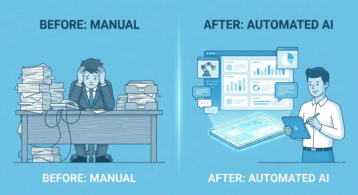 השוואה לפני ואחרי - שירות לקוחות ידני מול אוטומטי