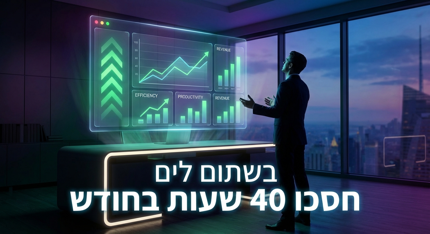 דשבורד מדדים עסקיים עם בינה מלאכותית - חיסכון של 40 שעות בחודש