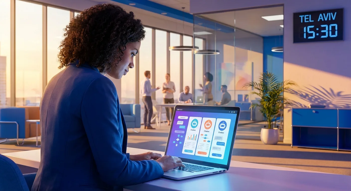 בעל עסק משווה פתרונות צאטבוט AI