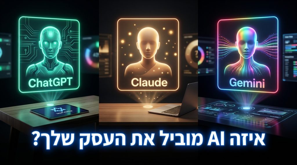 ChatGPT vs Claude vs Gemini — איזה AI מתאים לעסק שלך ב-2026?