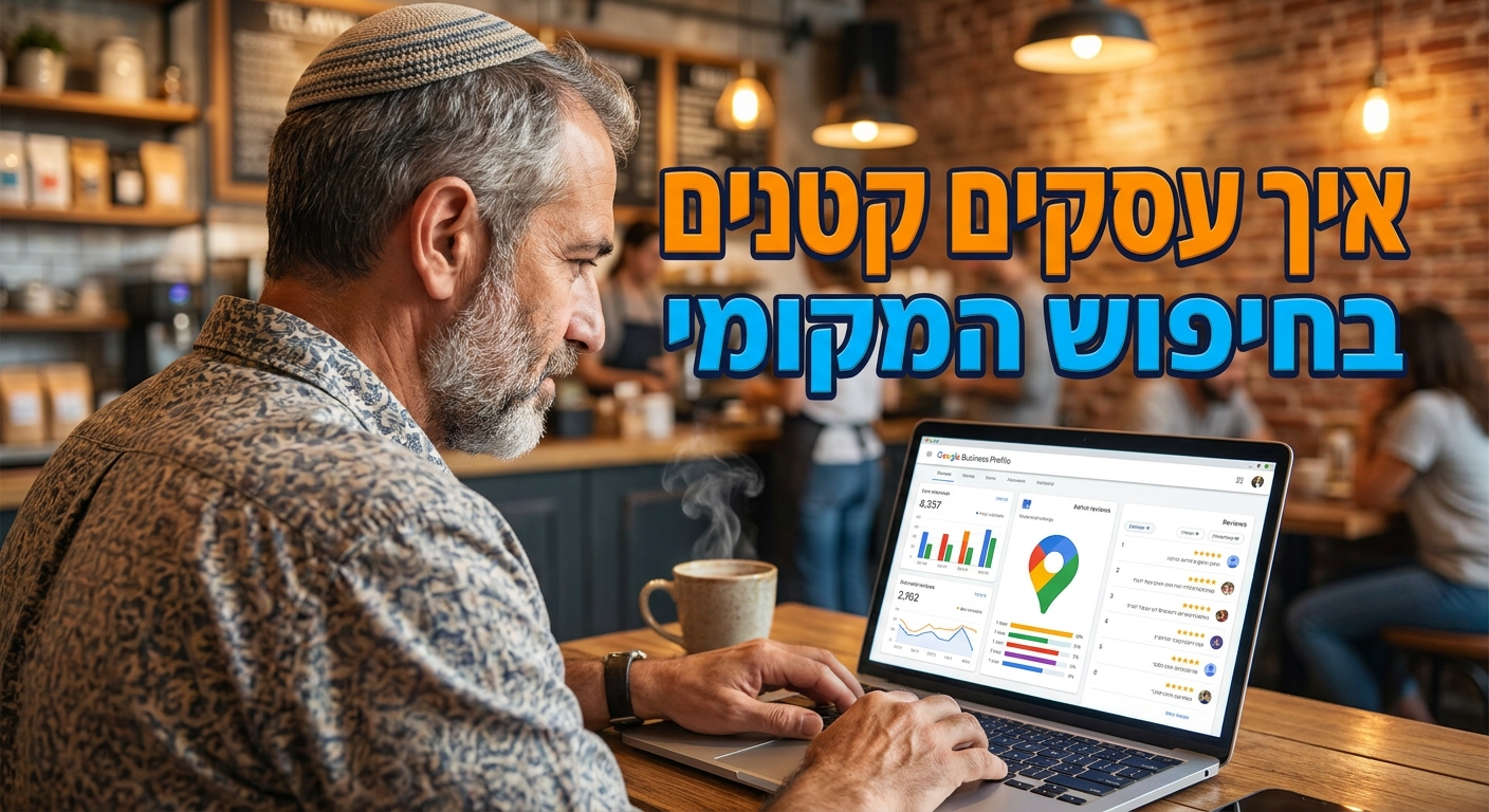 בעל עסק ישראלי מנהל פרופיל Google Business