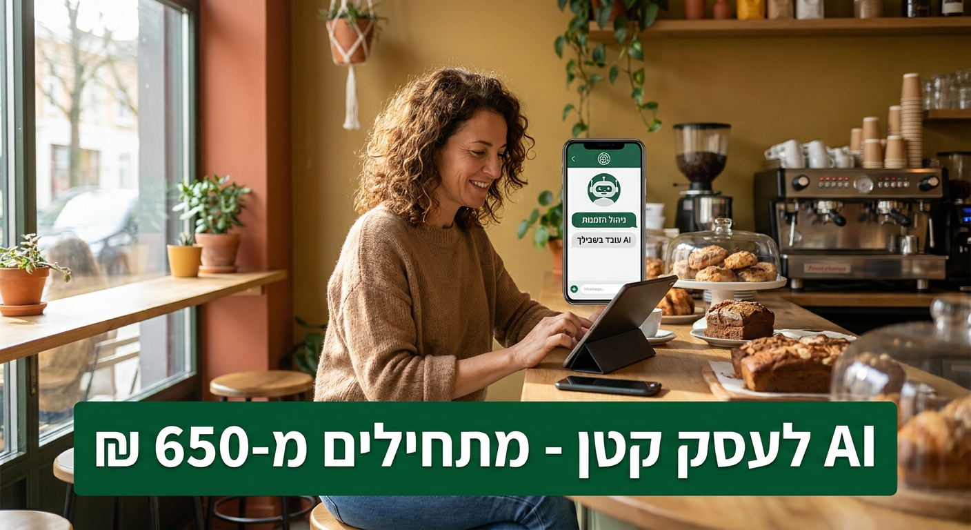 פתרון AI לעסק קטן בישראל מתחיל מ-650 ₪
