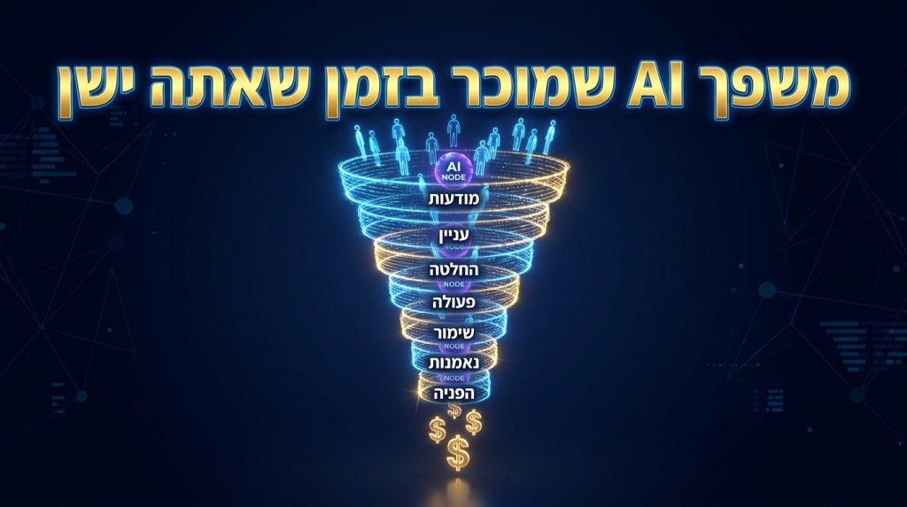 משפך מכירות אוטומטי AI בויזואליזציה תלת מימדית