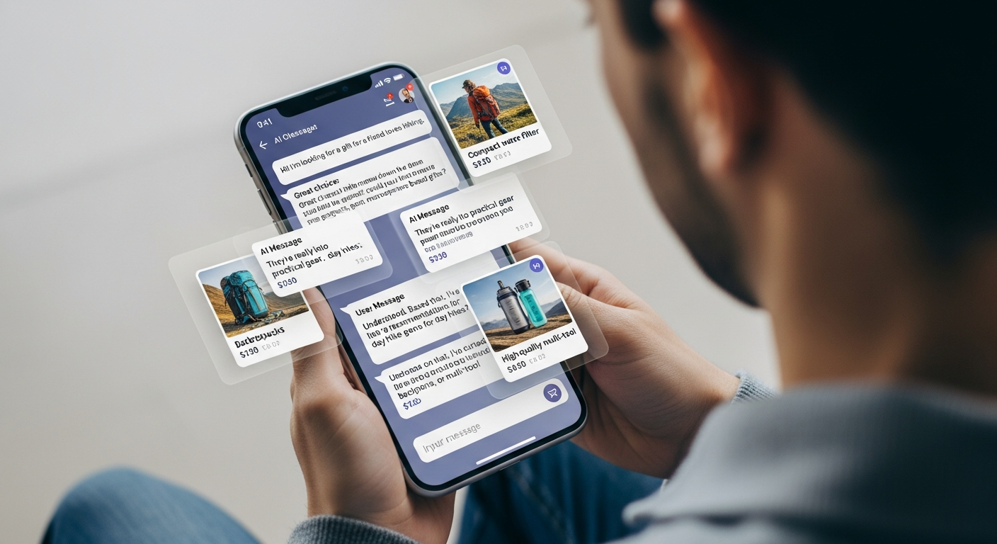 תרשים שכבות של סוכן AI לאיקומרס — ניתוח, החלטה, פעולה