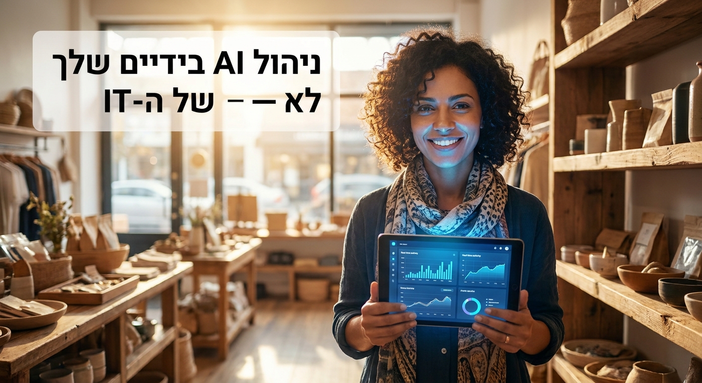 בעלת עסק שולטת בסוכני AI