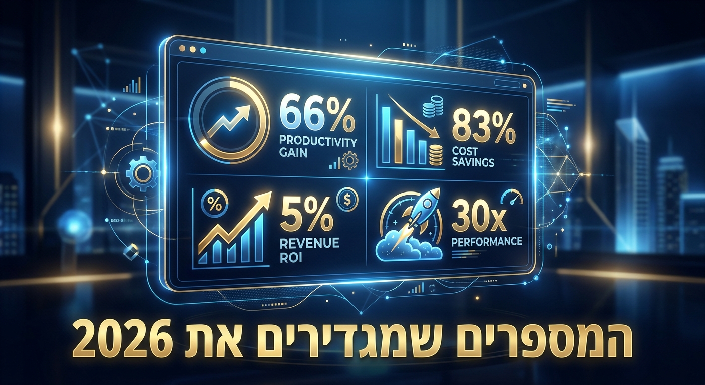 אינפוגרפיקה של מספרי AI ארגוני 2026