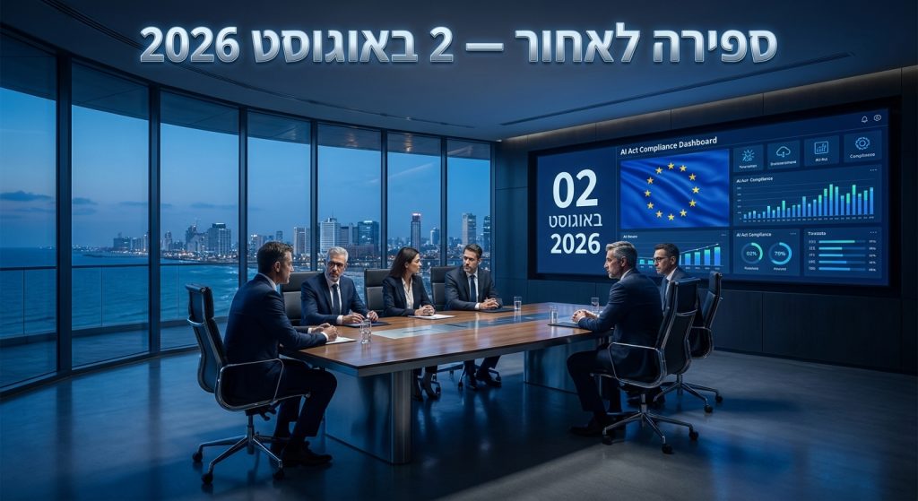 ספירה לאחור ל-2 באוגוסט 2026 — איך ארגון ישראלי גדול נערך לאכיפת ה-EU AI Act (Roadmap של 12 שבועות)