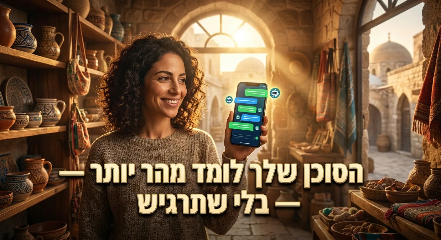 מנהל ארגון קטן בישראל משתמש בסוכן AI מתקדם בוואטסאפ