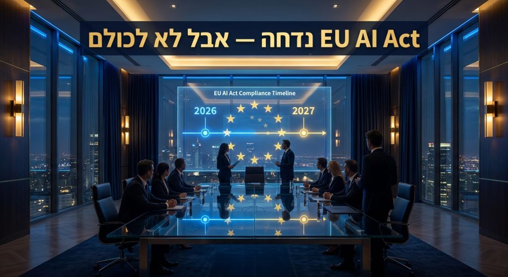 דחיית ה-EU AI Act (מאי 2026) ו-ISO 42001 — מה ארגון ישראלי חייב לעשות עכשיו