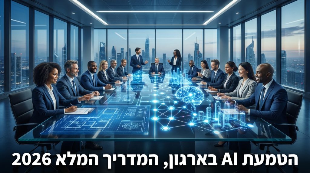 הטמעת AI בארגון: המדריך השלם להטמעה ארגונית מקצה לקצה 2026