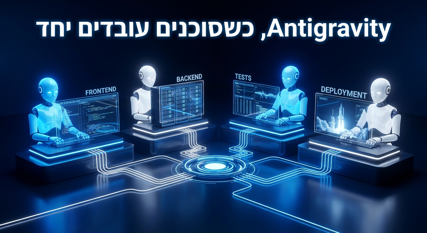 Antigravity, כמה סוכני AI עובדים במקביל על פרויקט תוכנה