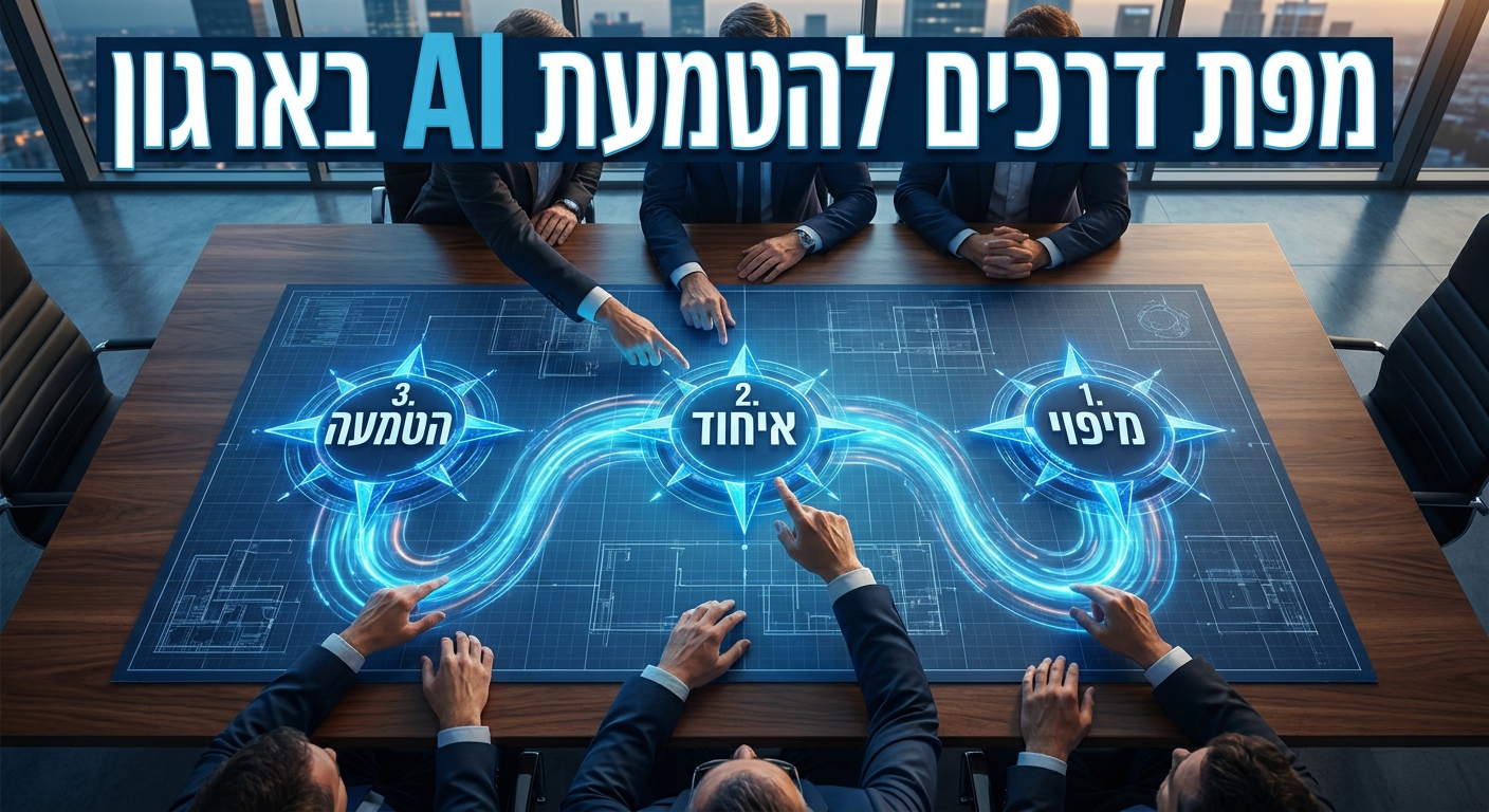 מפת הדרכים להטמעת AI בארגון, 3 שלבים