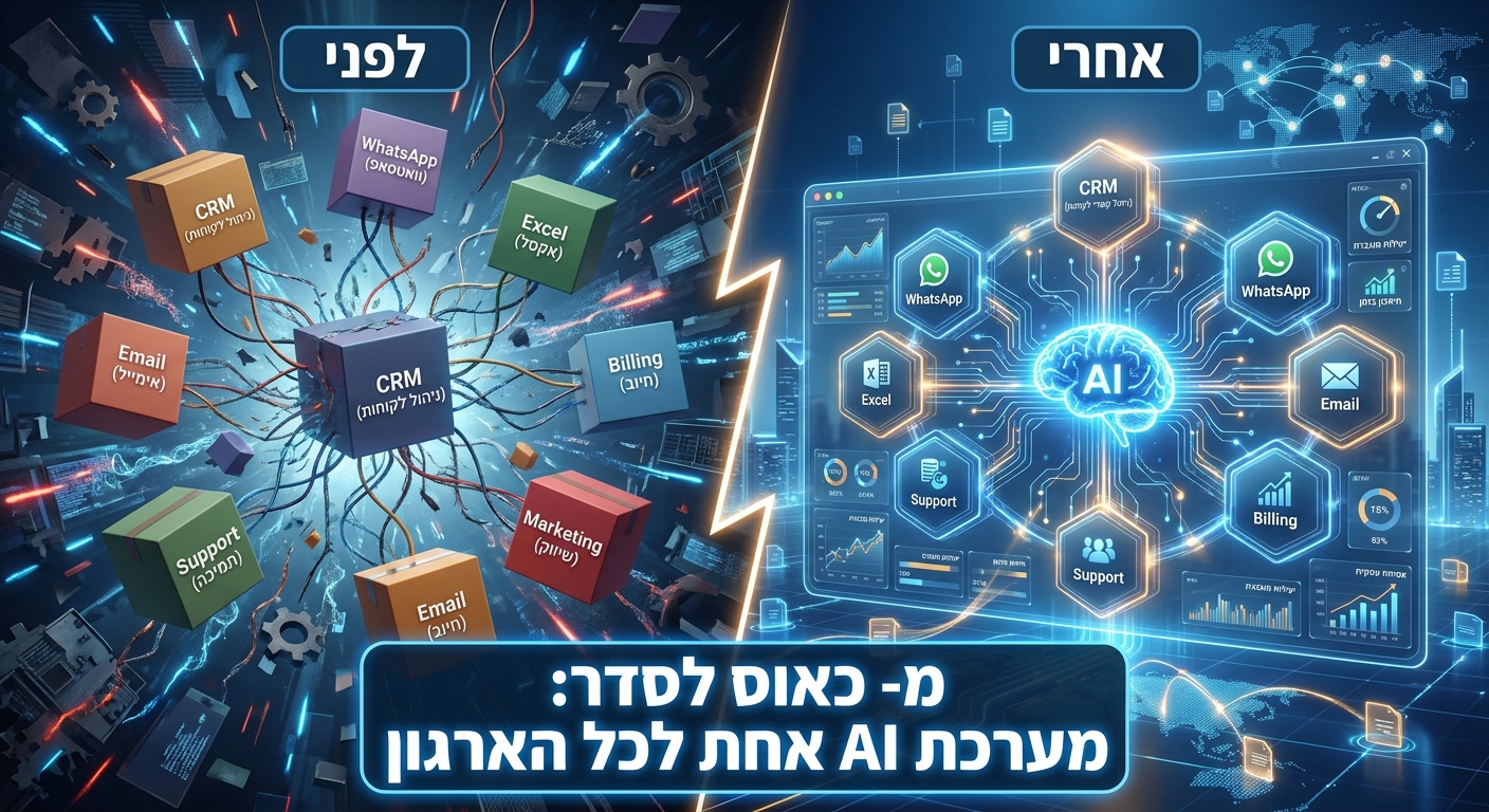 ארגון לפני ואחרי הטמעת AI
