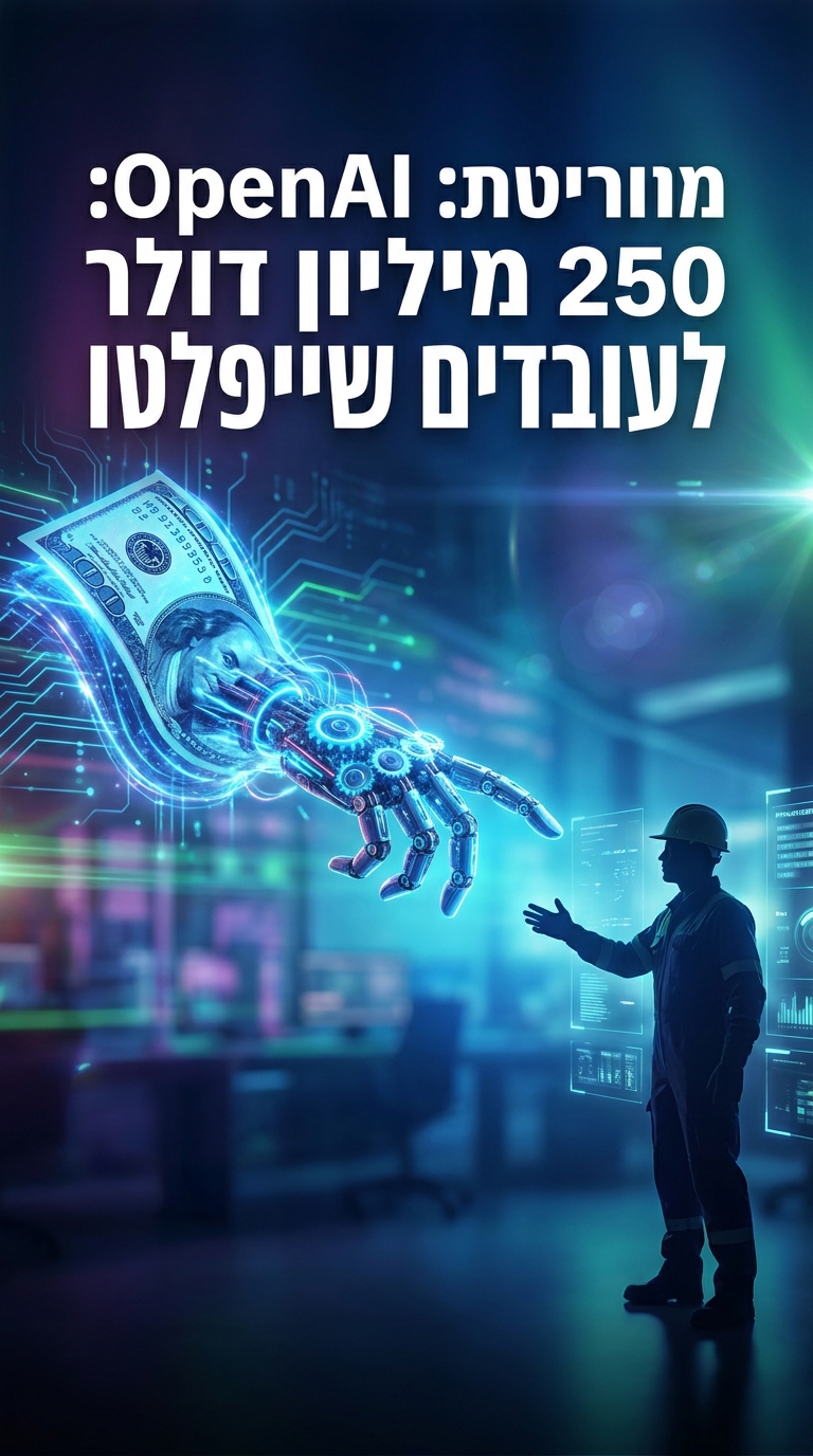 OpenAI הקצתה 250 מיליון דולר לעובדים שייפלטו מ-AI: מה זה אומר לעובדים ולמעסיקים בישראל 2026