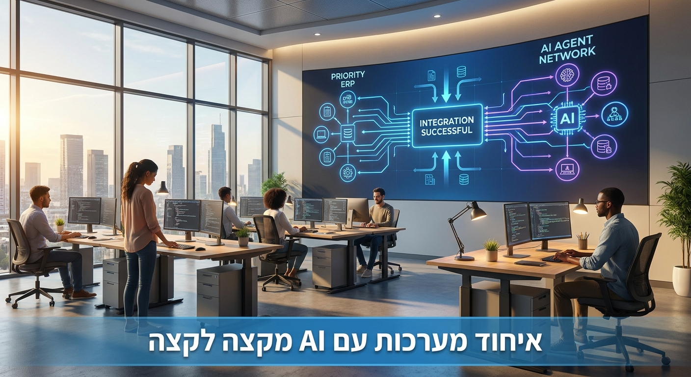 חיבור סוכן AI מותאם למערכות ארגוניות בישראל Priority SAP Oracle