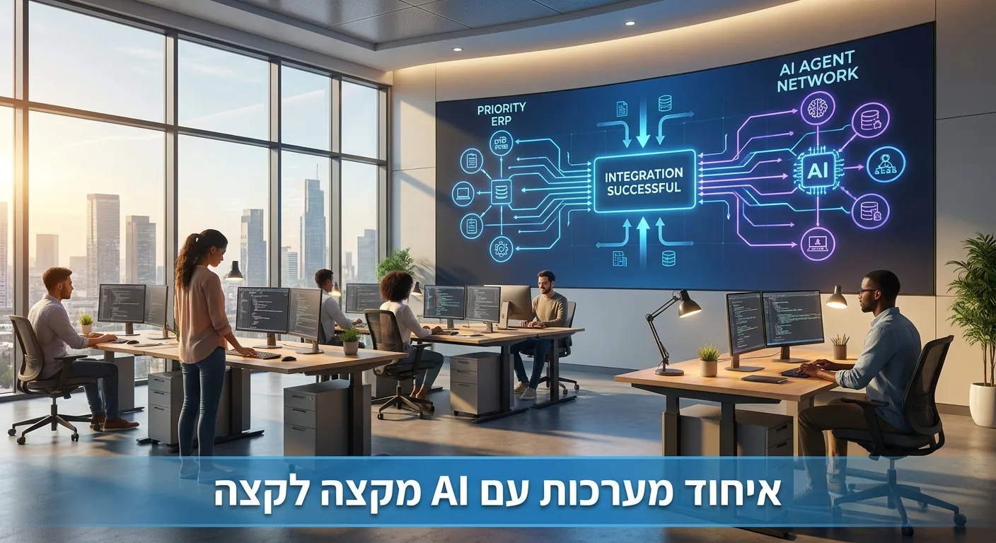 חיבור סוכן AI מותאם למערכות ארגוניות בישראל Priority SAP Oracle