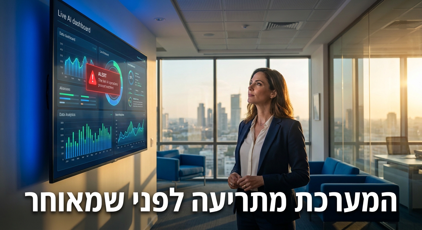 מנהלת תפעול מקבלת התראה חכמה מהדשבורד