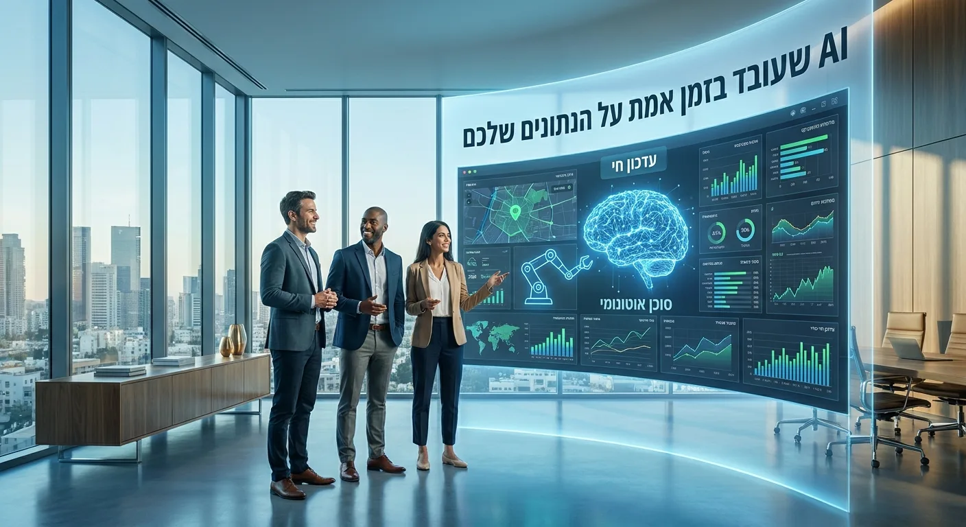 מנהלים צופים בסוכן AI שעובד על נתוני הארגון בזמן אמת