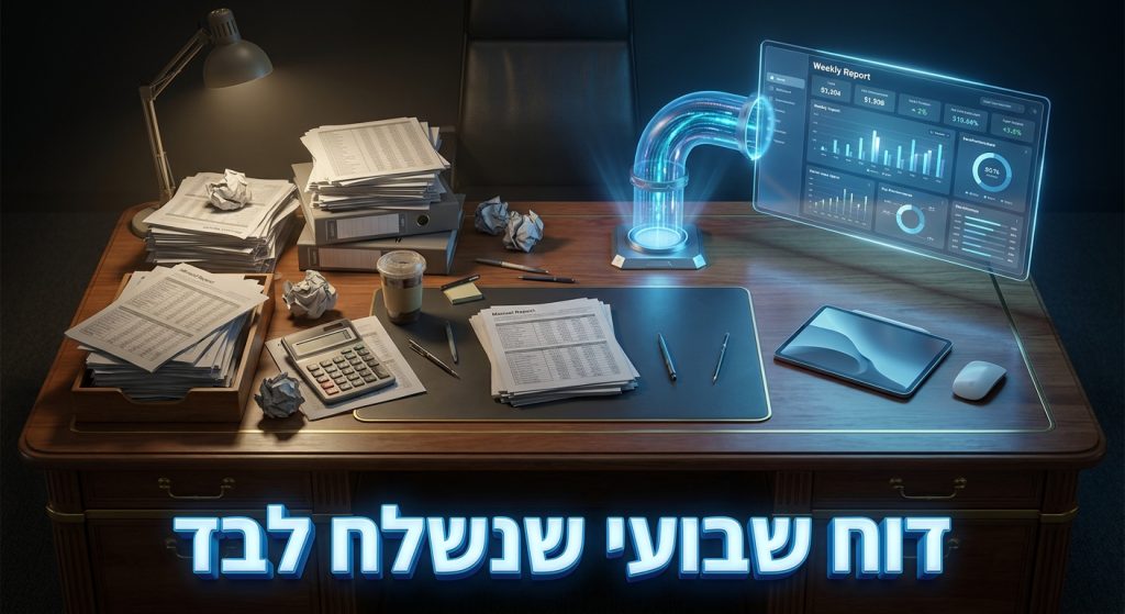 אוטומציה לשליחת דוחות שבועיים בארגון בישראל 2026: איך מפסיקים להרכיב דוחות ביד