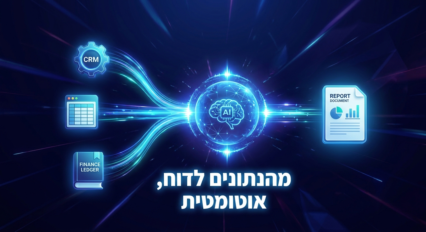 תהליך אוטומטי שהופך נתונים מכמה מערכות לדוח אחד