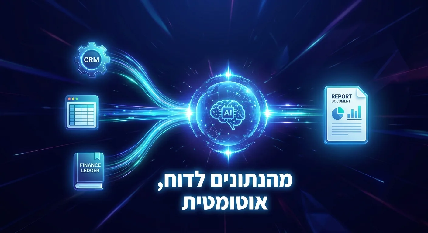 תהליך אוטומטי שהופך נתונים מכמה מערכות לדוח אחד