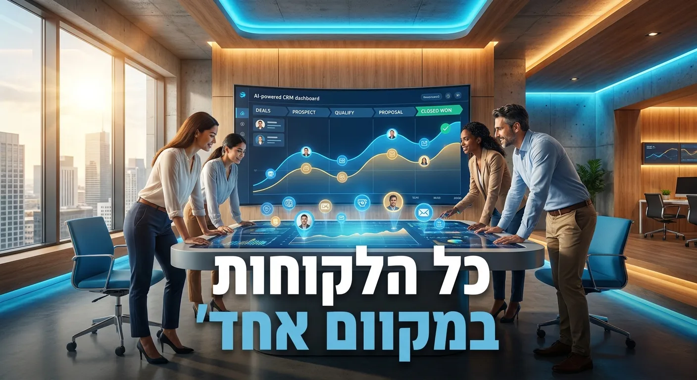 צוות מכירות B2B עובד מול CRM מאוחד מבוסס AI