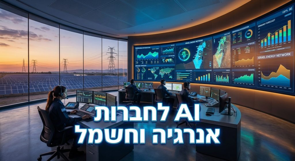 חדר בקרה של חברת חשמל עם חיזוי ביקושים מבוסס AI
