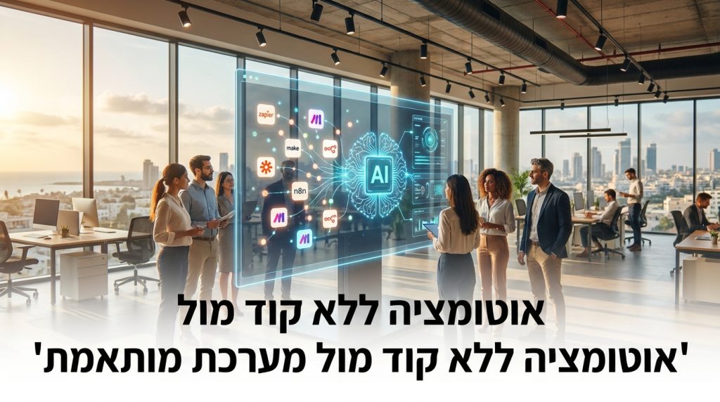 מערכות אוטומציה ללא קוד לארגונים 2026: Make מול Zapier מול n8n, ומתי צריך יותר מזה