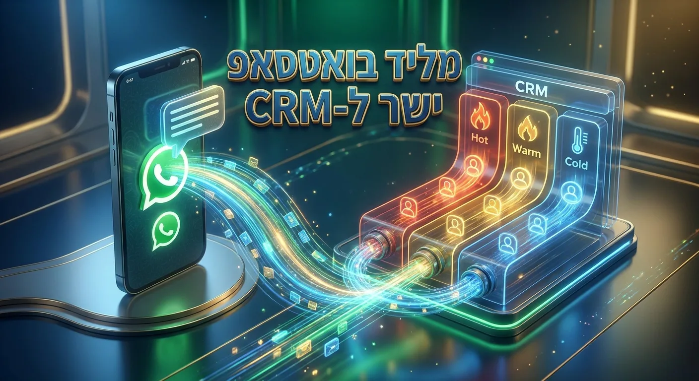 ליד מוואטסאפ נכנס אוטומטית למערכת