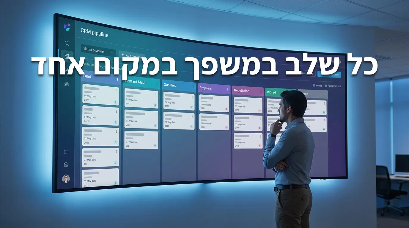 דשבורד מאוחד שעוקב אחרי שלבי העסקה במשפך המכירה