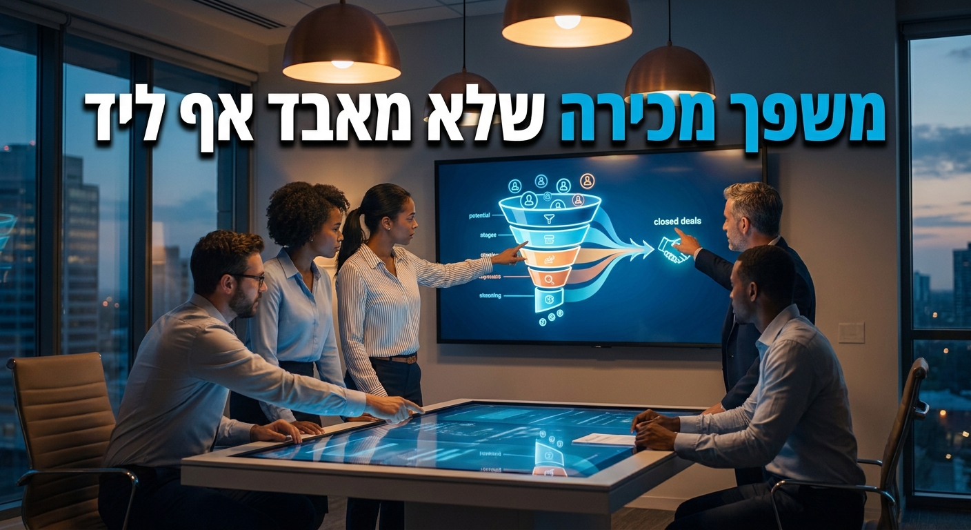 צוות מכירות בארגון סוקר את צינור העסקאות אחרי הטמעת אוטומציה
