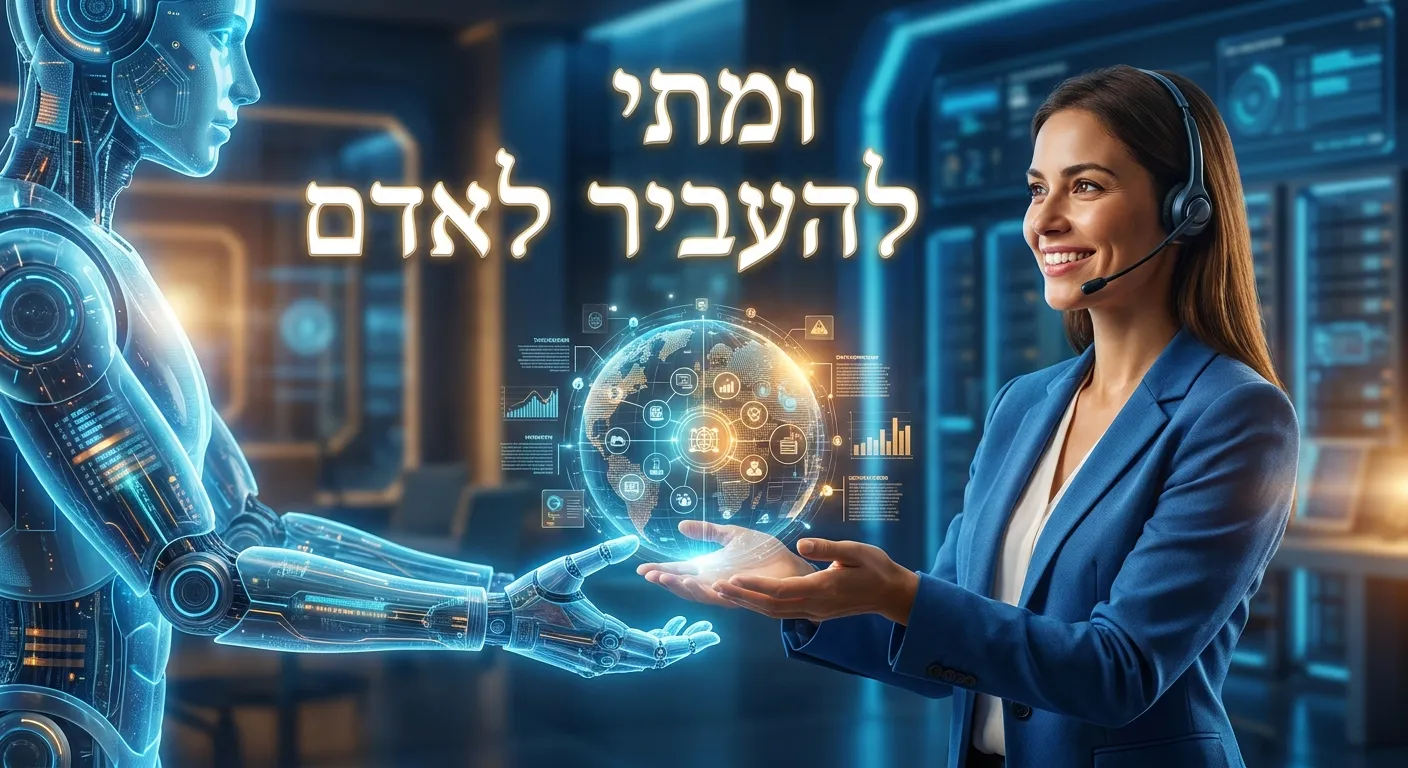 סוכן AI מסלים פנייה מורכבת לנציג אנושי