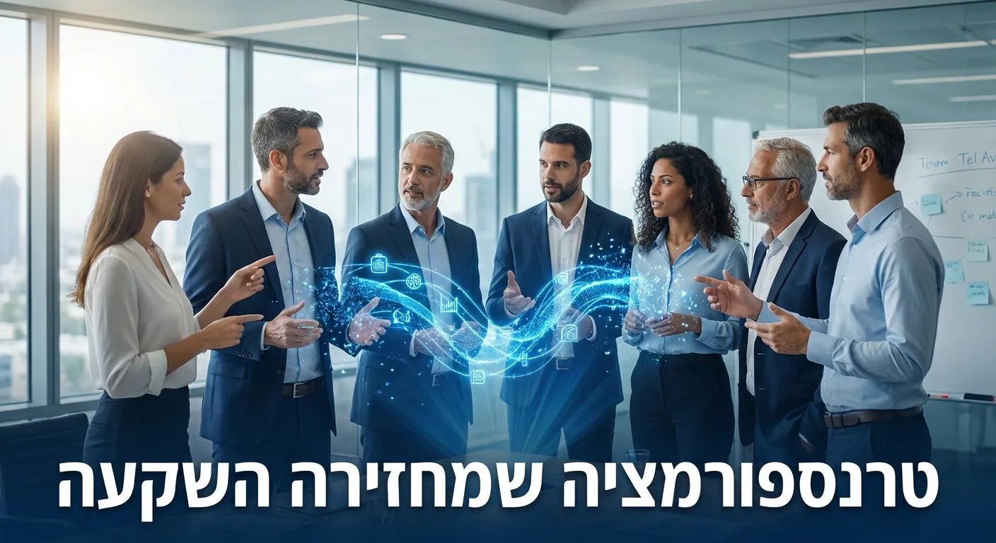 צוות הנהלה מוביל טרנספורמציה דיגיטלית מבוססת AI שמחזירה השקעה
