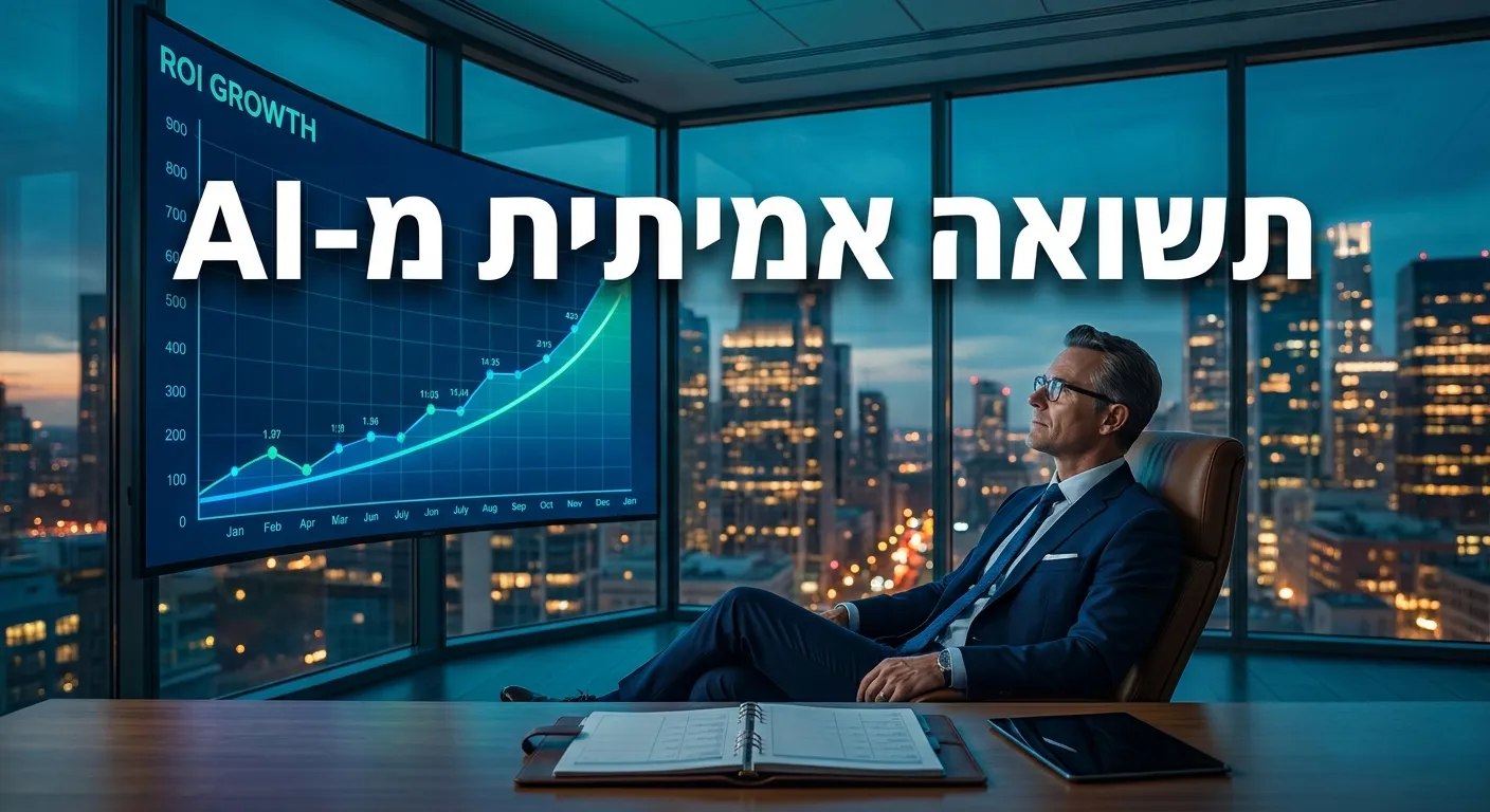 מנהל כספים בוחן עקומת תשואה עולה מהטמעת AI בארגון