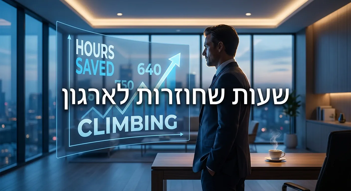 דשבורד חיסכון זמן בארגון: שעות שחוזרות לצוות
