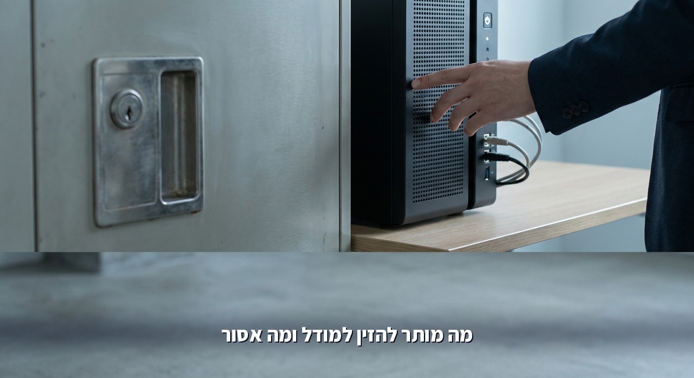אילו נתונים מותר להזין למודל AI ואילו חייבים להישאר בארגון, המחשה של מעבר מארכיון נעול לשרת מודרני