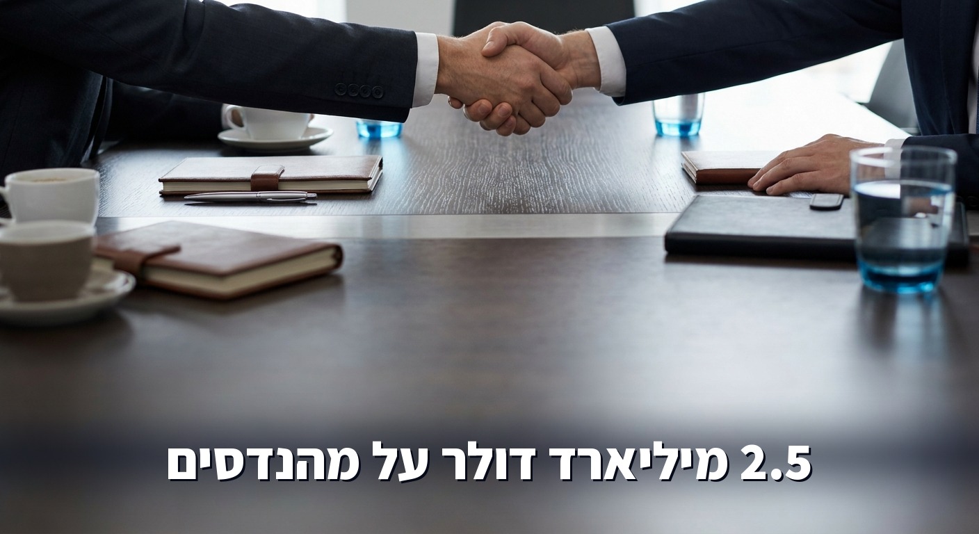 מנהלים לוחצים ידיים על עסקת שירותי הטמעת AI בחדר ישיבות