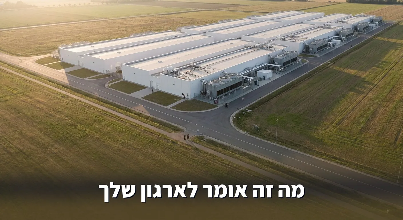 קמפוס דאטה סנטר ענק מהאוויר בשעת שקיעה, התשתית שמאחורי מרוץ ההטמעה