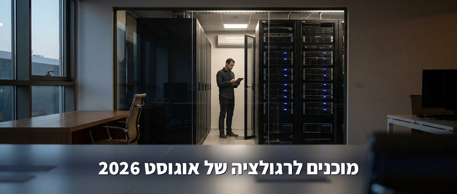 חדר שרתים מסודר ומבוקר המסמל AI תחת שליטה ובקרה