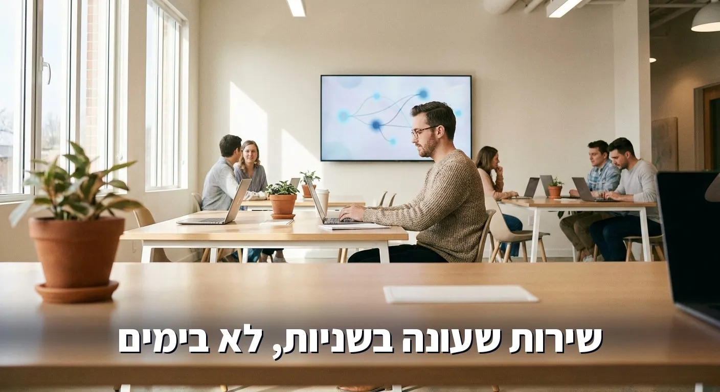 צוות שירות לקוחות עובד לצד מערכת AI שמנתבת פניות בזמן אמת