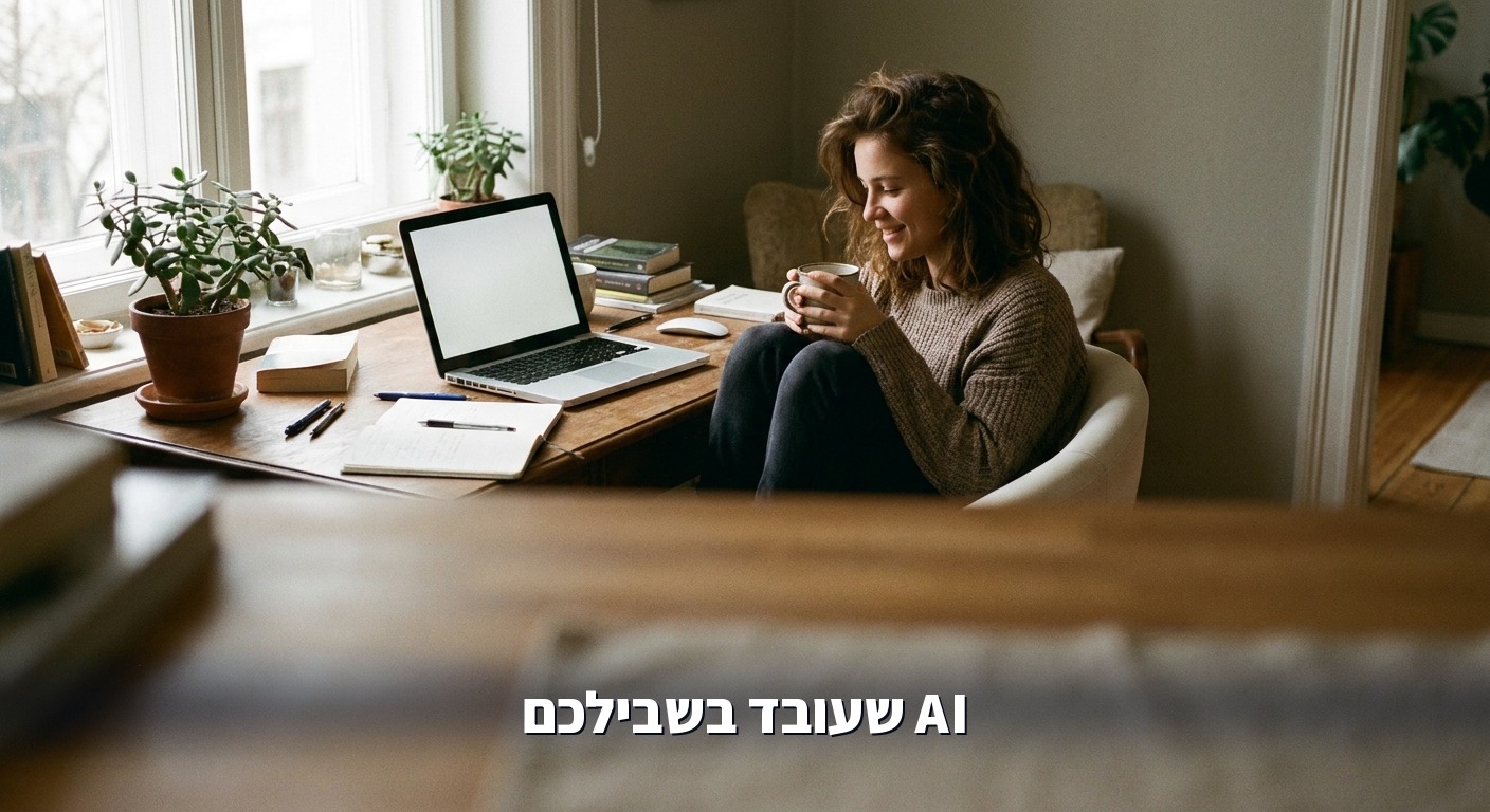 אישה עובדת בנוחות עם מחשב נייד