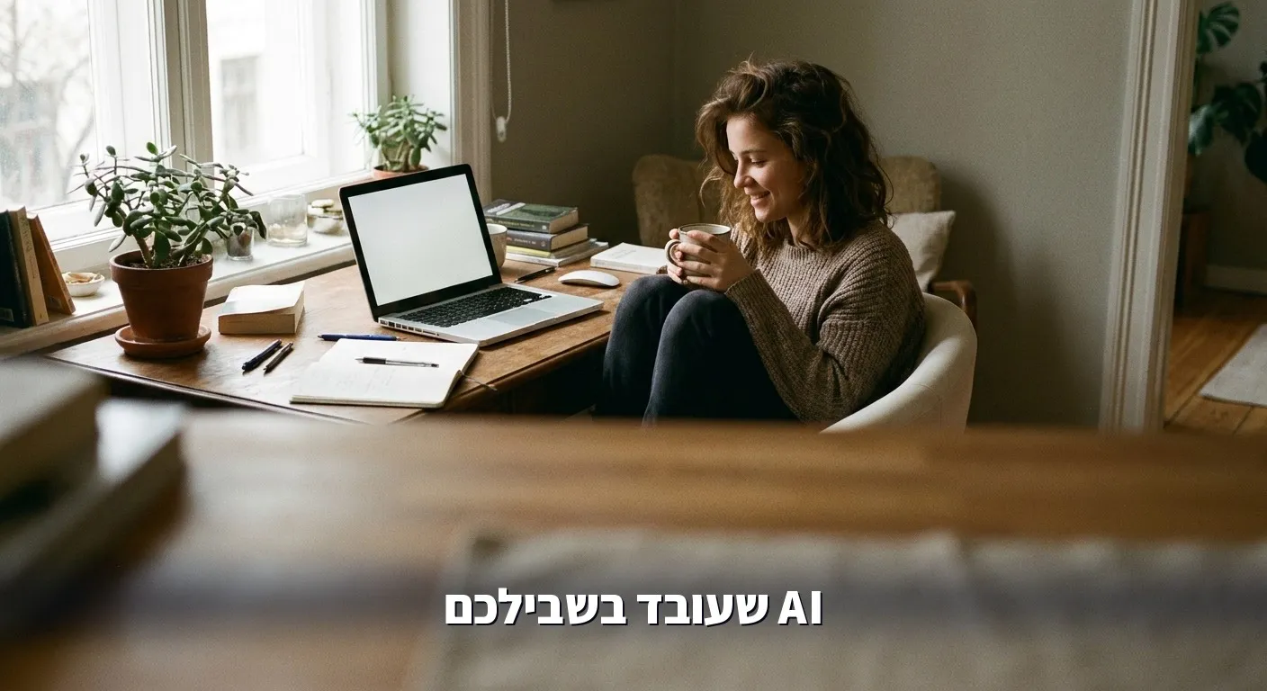 אישה עובדת בנוחות עם מחשב נייד