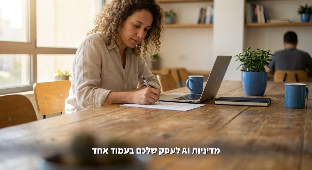 מדיניות AI לעסק קטן ובינוני 2026: תבנית מוכנה ומה חייב להיות בה