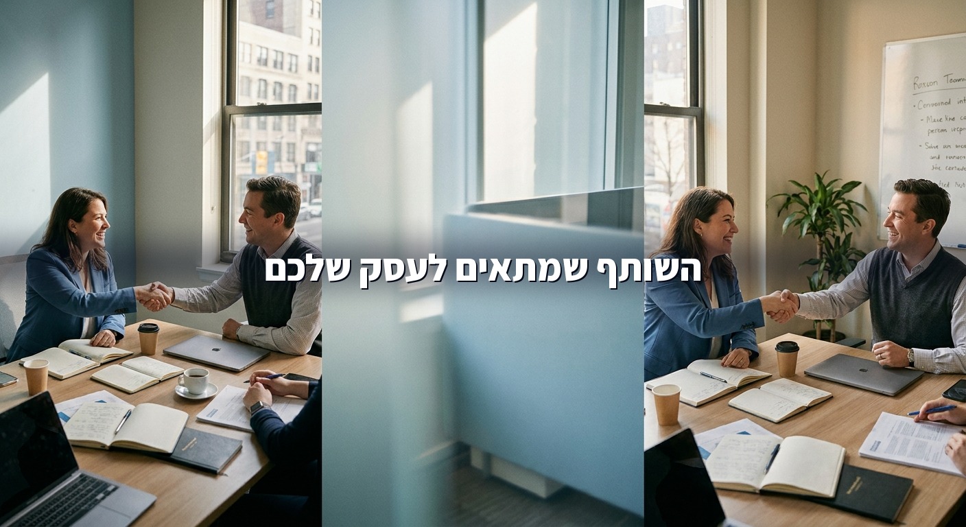 בעל עסק לוחץ יד לשותף הטמעה במשרד מואר