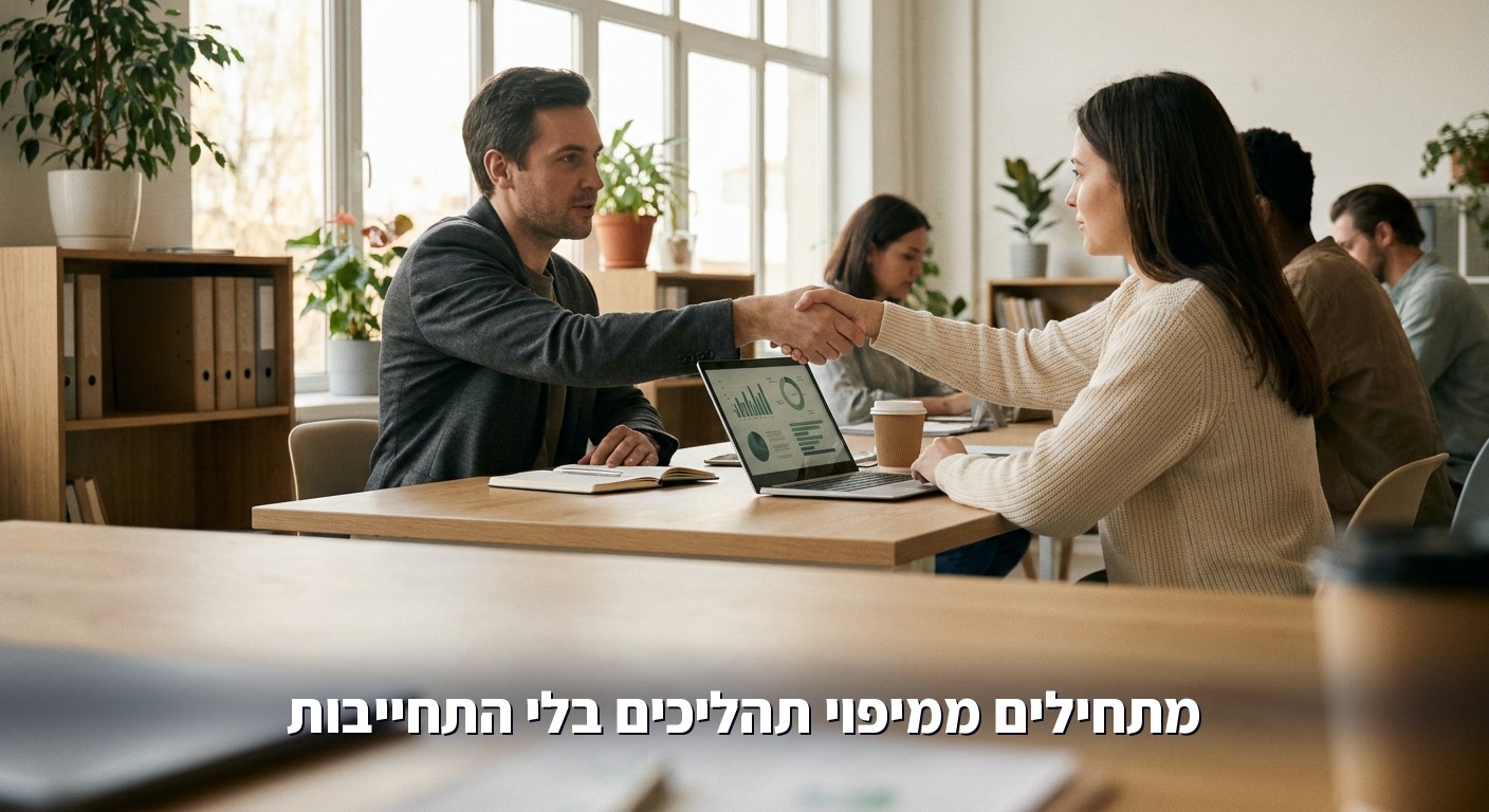 יועץ ולקוח מתאמים מיפוי תהליכים לפני הטמעת אוטומציה