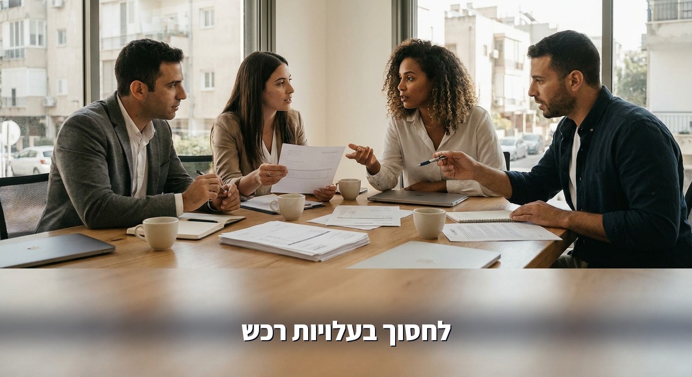 צוות רכש בודק חשבוניות וחוזי ספקים