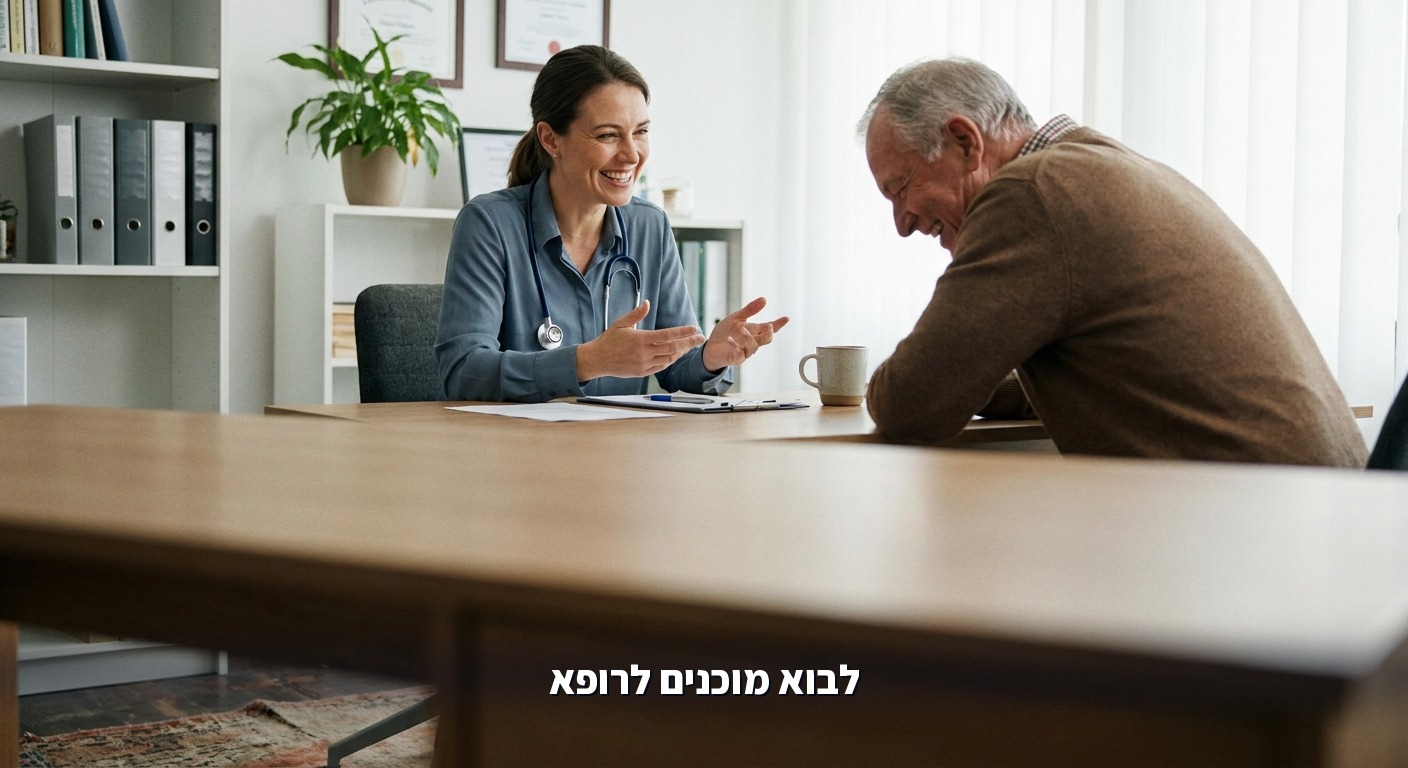 רופא ומטופל בשיחה במרפאה